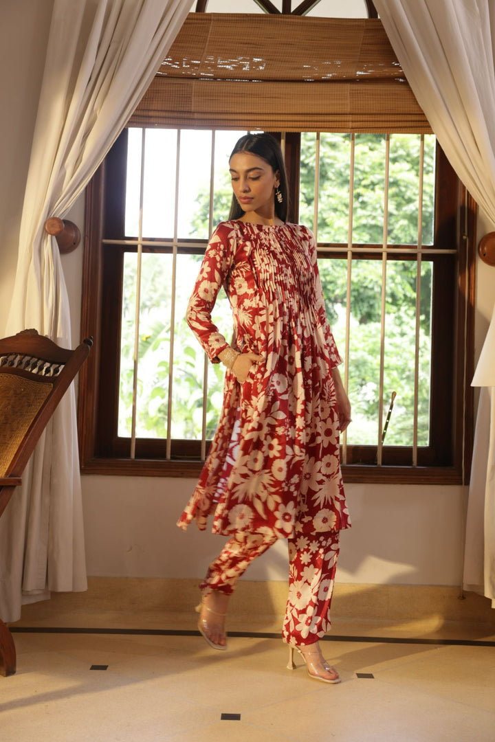 Royal Kurta Set - Oasis Red Print (Set of 2)