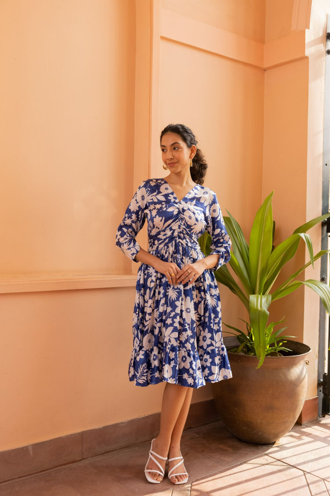 Amber Dress - Oasis Blue Print