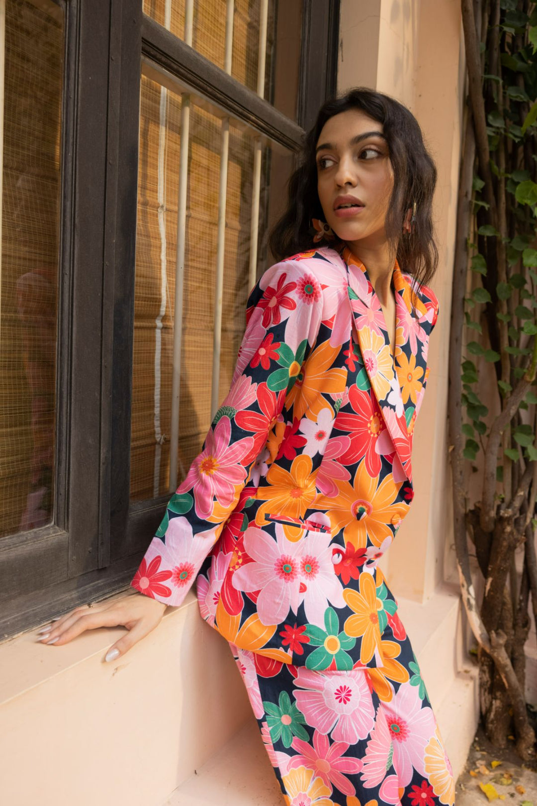 Stella Blazer - Mosaic Pink Print