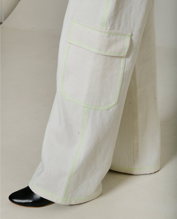 Recycle Hatsu White Cargo Pants