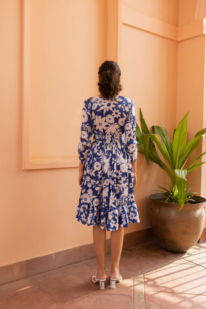 Amber Dress - Oasis Blue Print