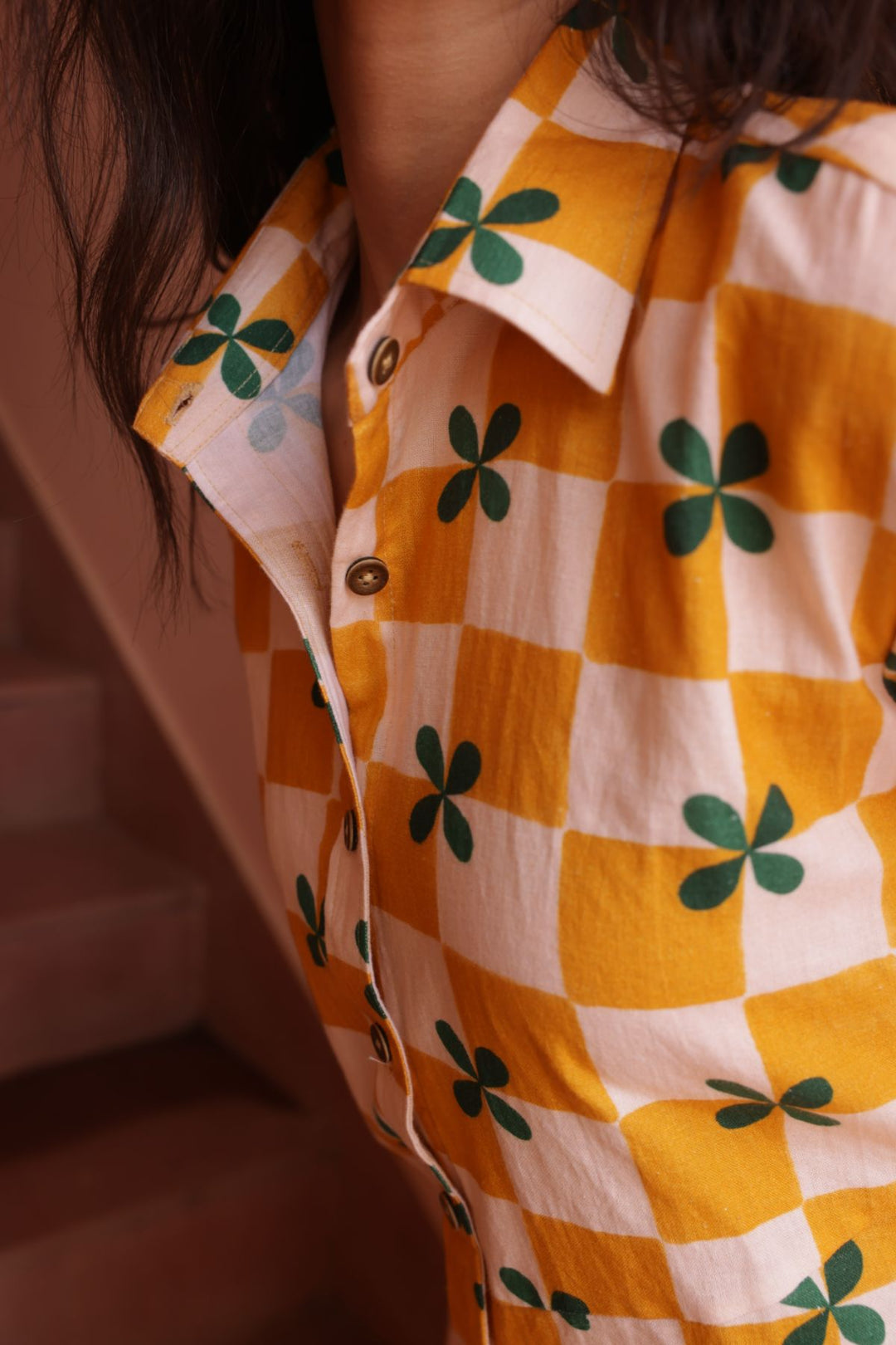 Rio Shirt - Mustard Checks Print