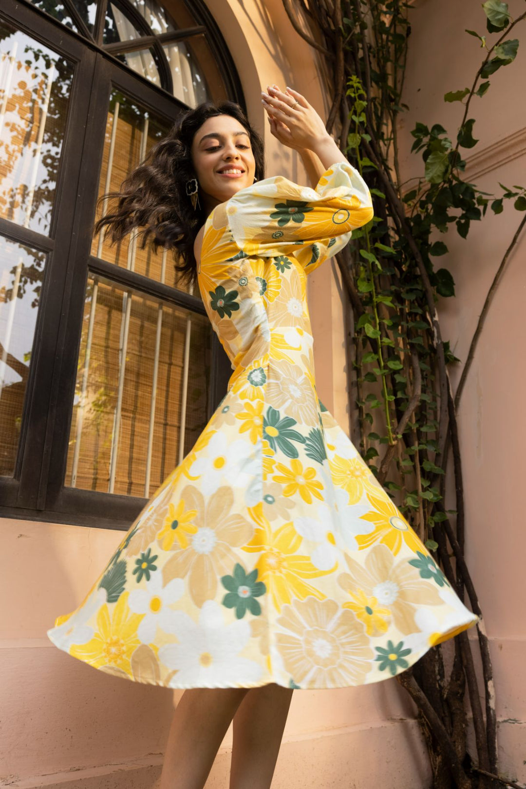 Blair Dress - Mosaic Yellow Print