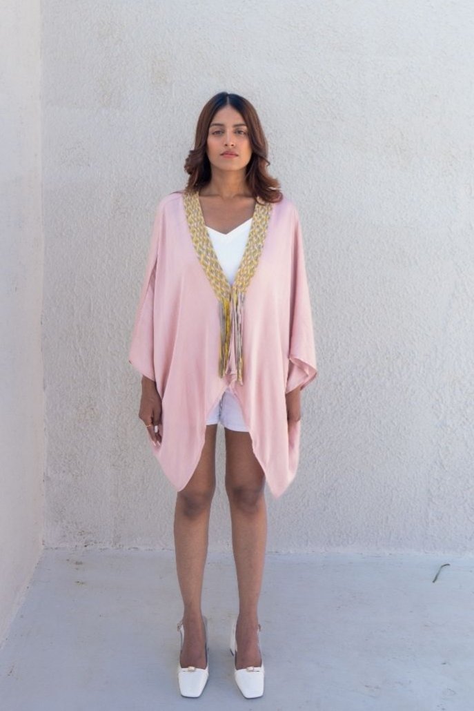 Pink Braided Short Cape