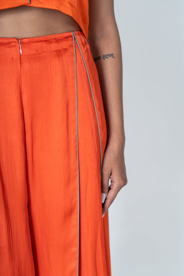 Orange Sleeveless Waistcoat Co-ord Set