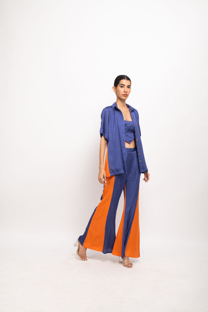 Blue-Orange Co-ord Set