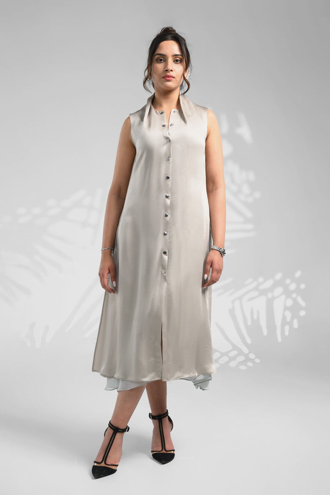 In-built collar dress