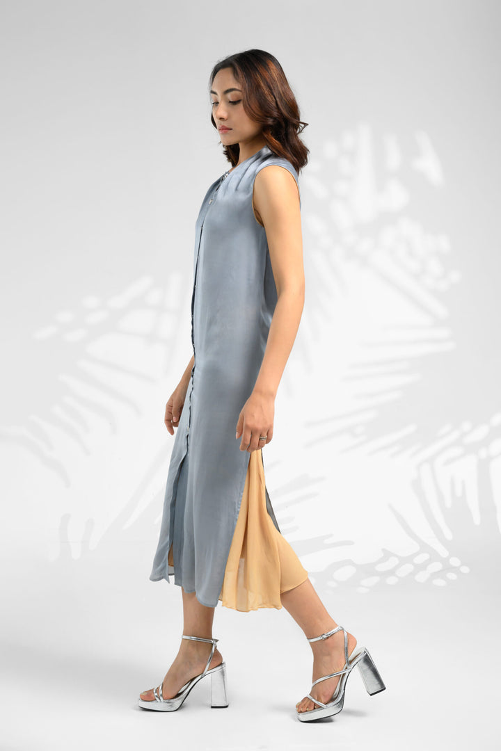 In-built collar dress