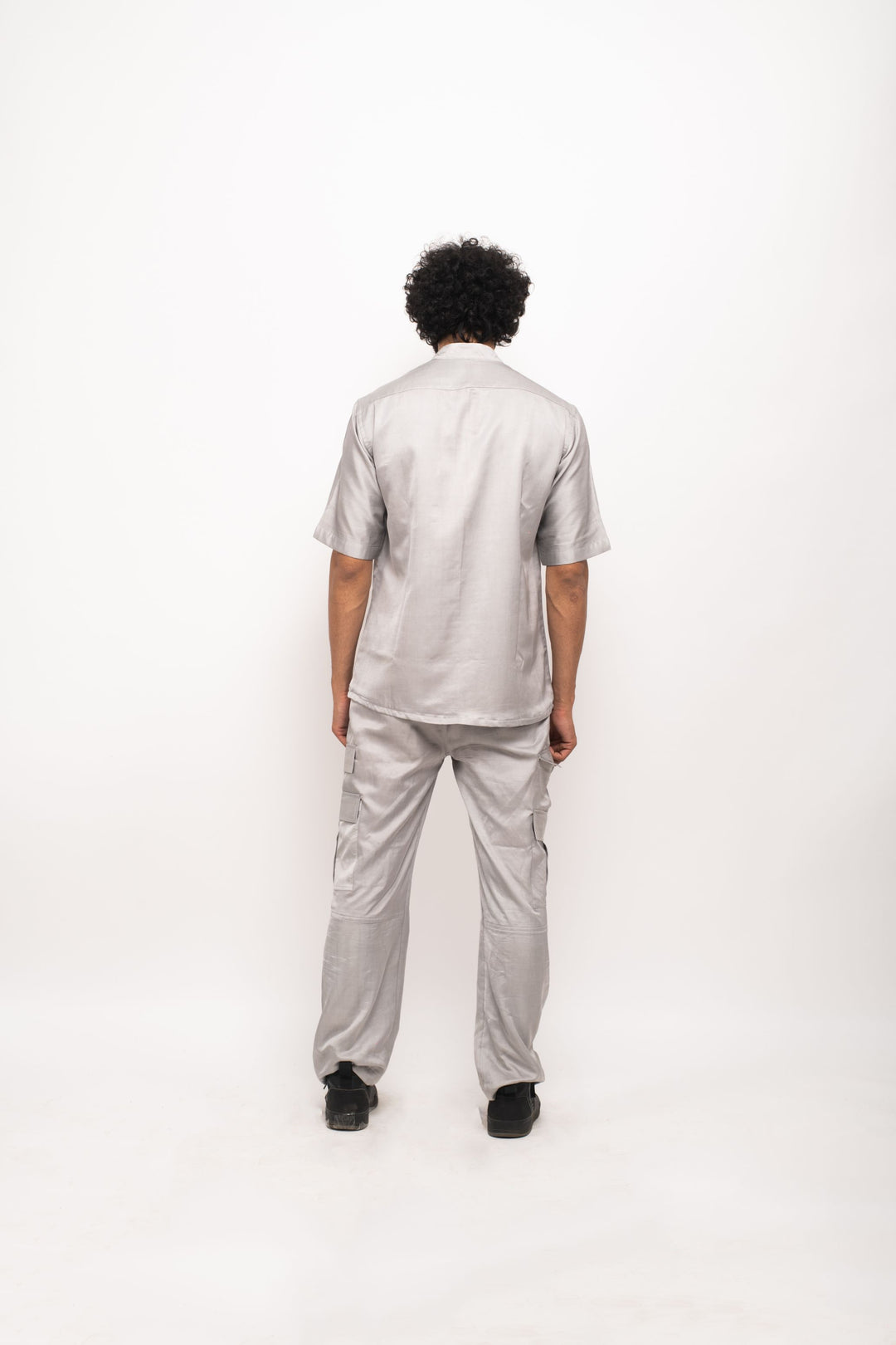 Grey-Orange Pocket Shirt