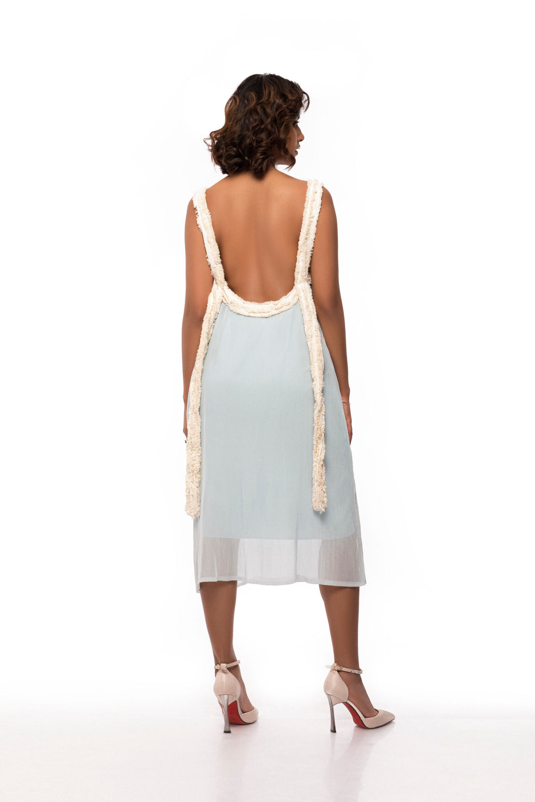 Open Back Pleated Dress