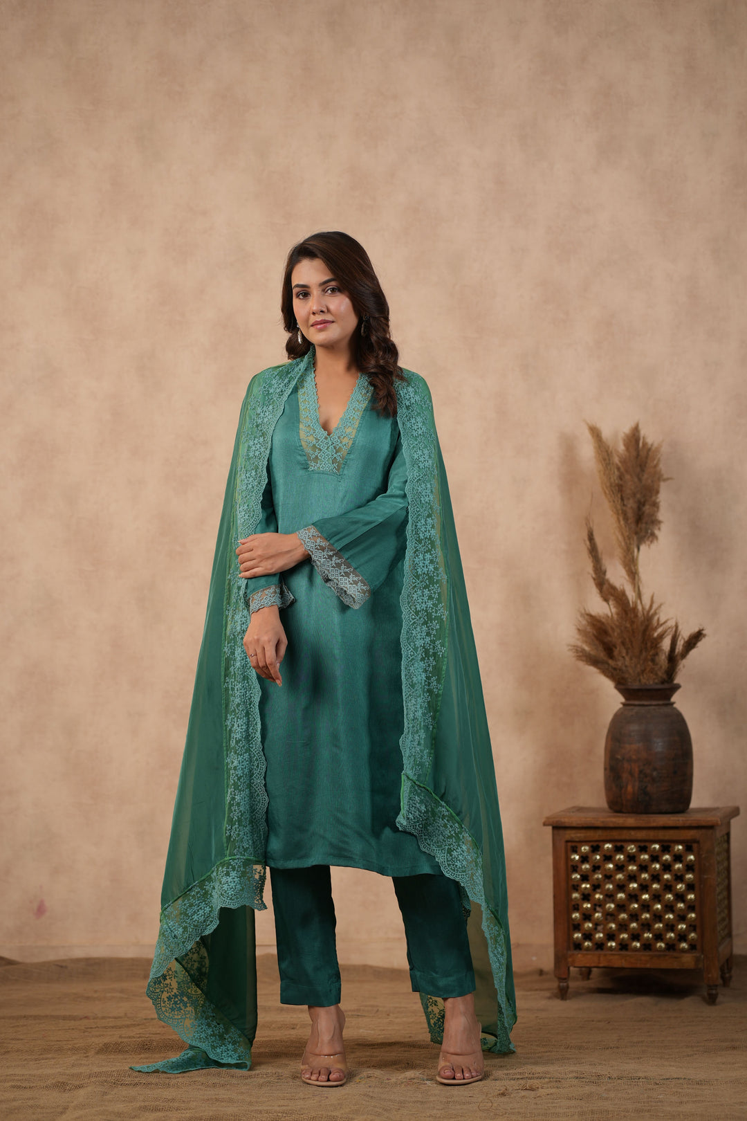 Green Ombre Suit set ( Set of 3 )