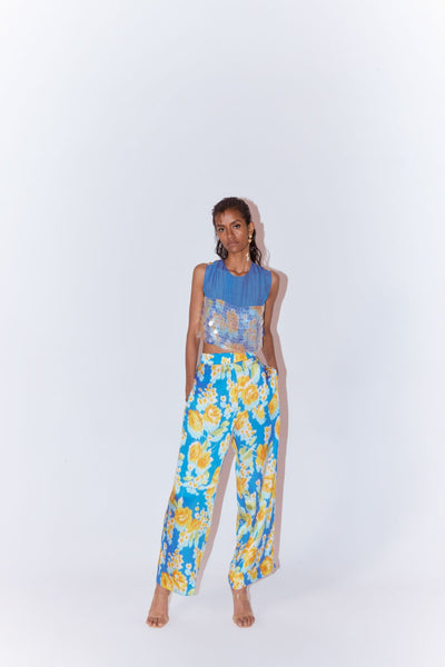 Marigold  Crop Top And Pants Co-ord