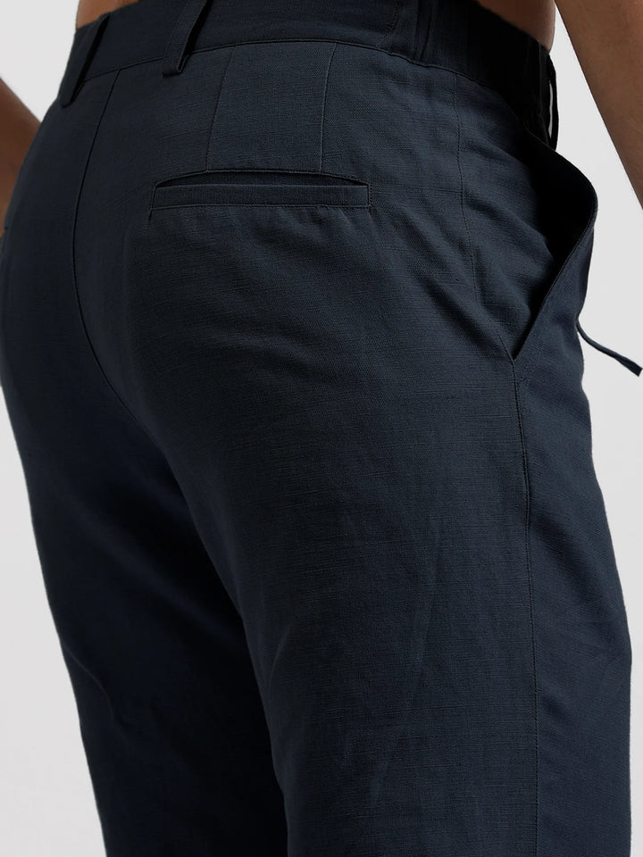 Theo - Linen Travel Pants - Dark Blue