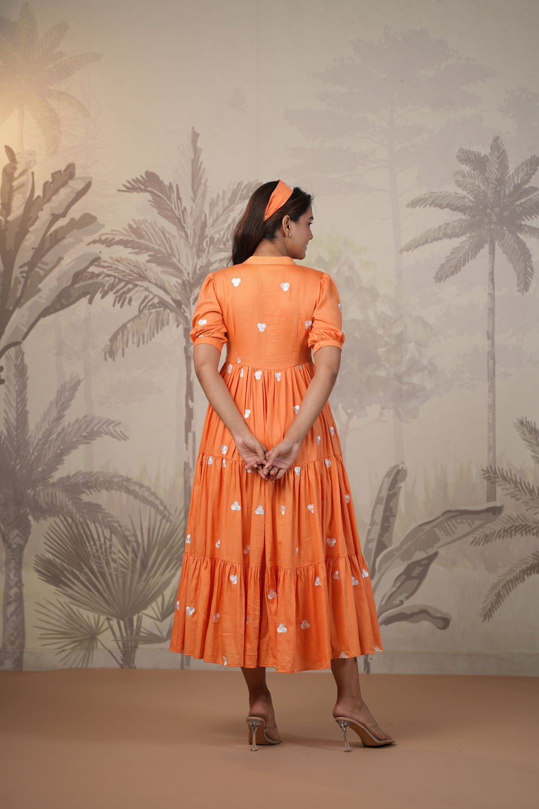 Orange Embroidered Dress