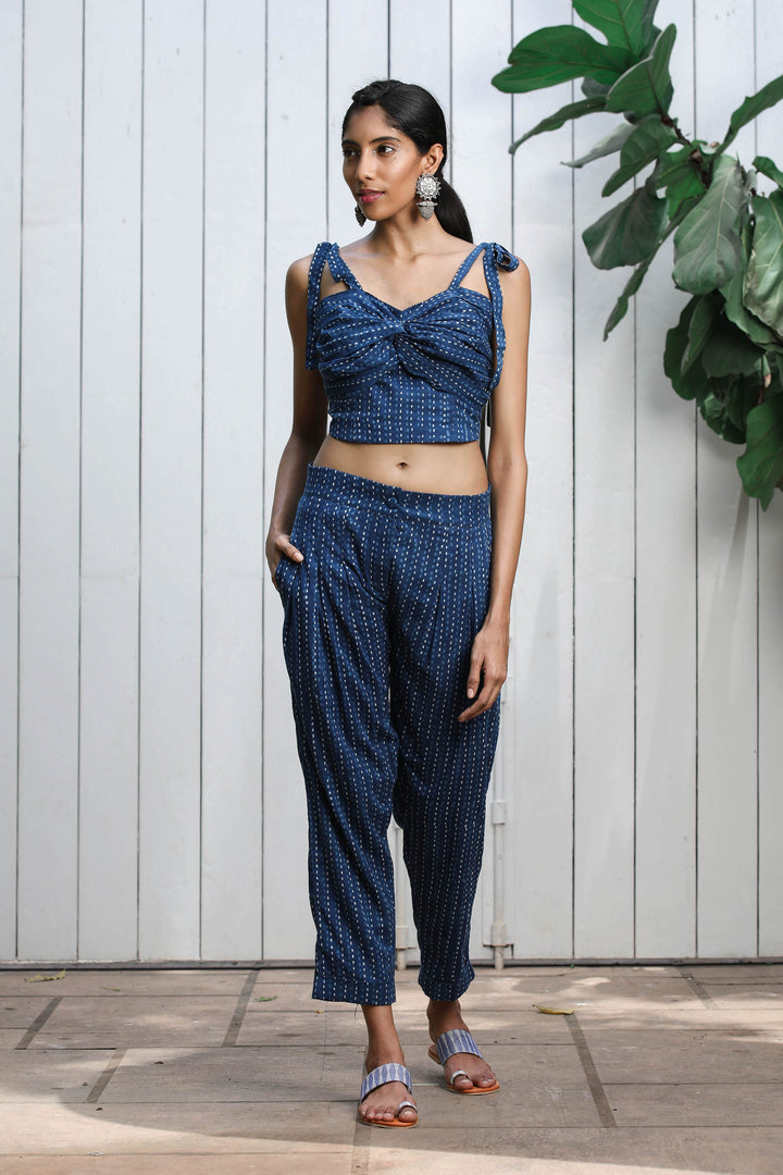 TIE UP CROP TOP & PANT (SET OF 2)