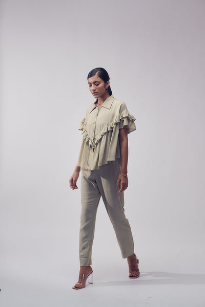 Leo Cord Set Frill Top and Pants