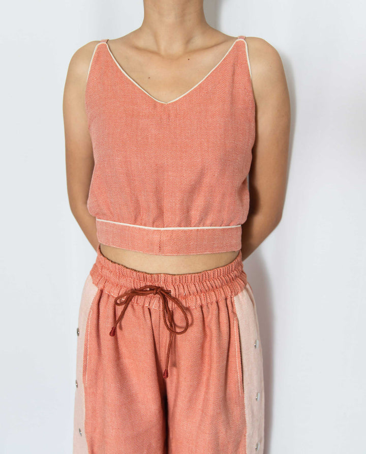 GROOVY CORAL CROPPED TOP