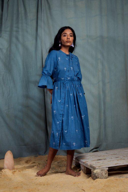 MARGRET DRESS - INDIGO