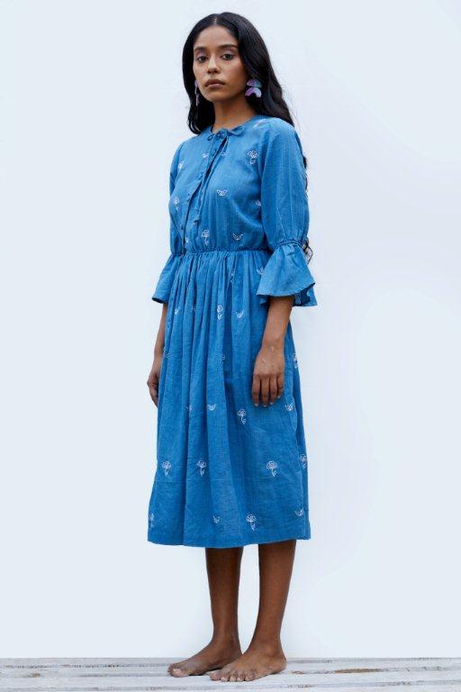 MARGRET DRESS - INDIGO