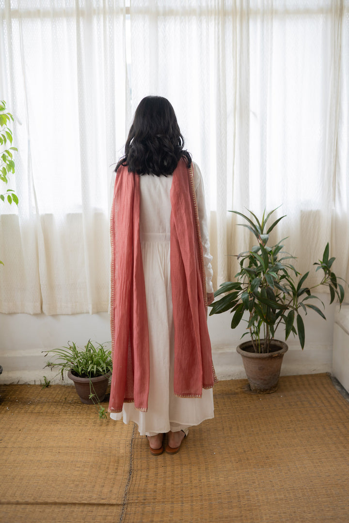 HANDLOOM COTTON GATHER FRONT OPEN JACKET