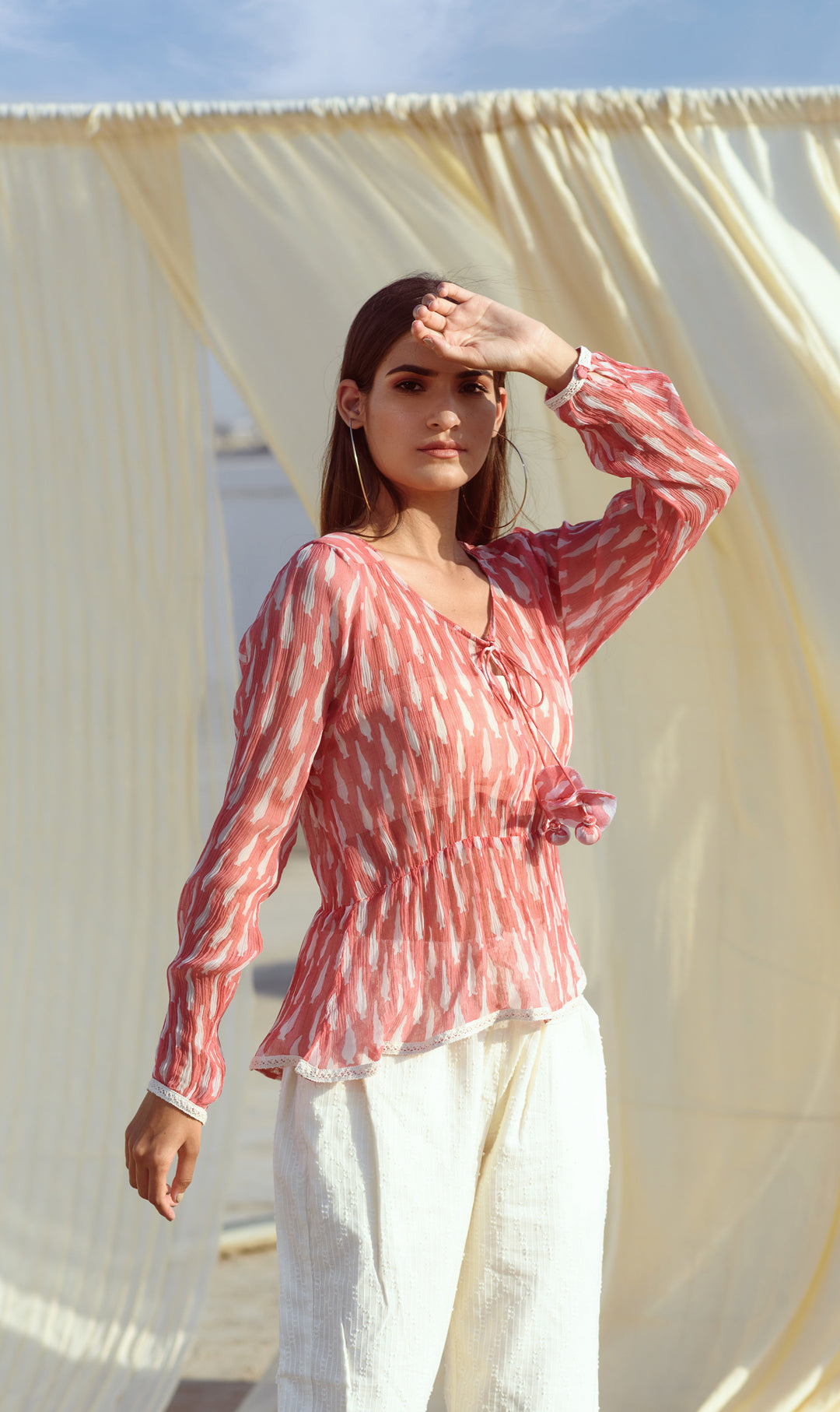 Resort Red Relaxed Fit Top