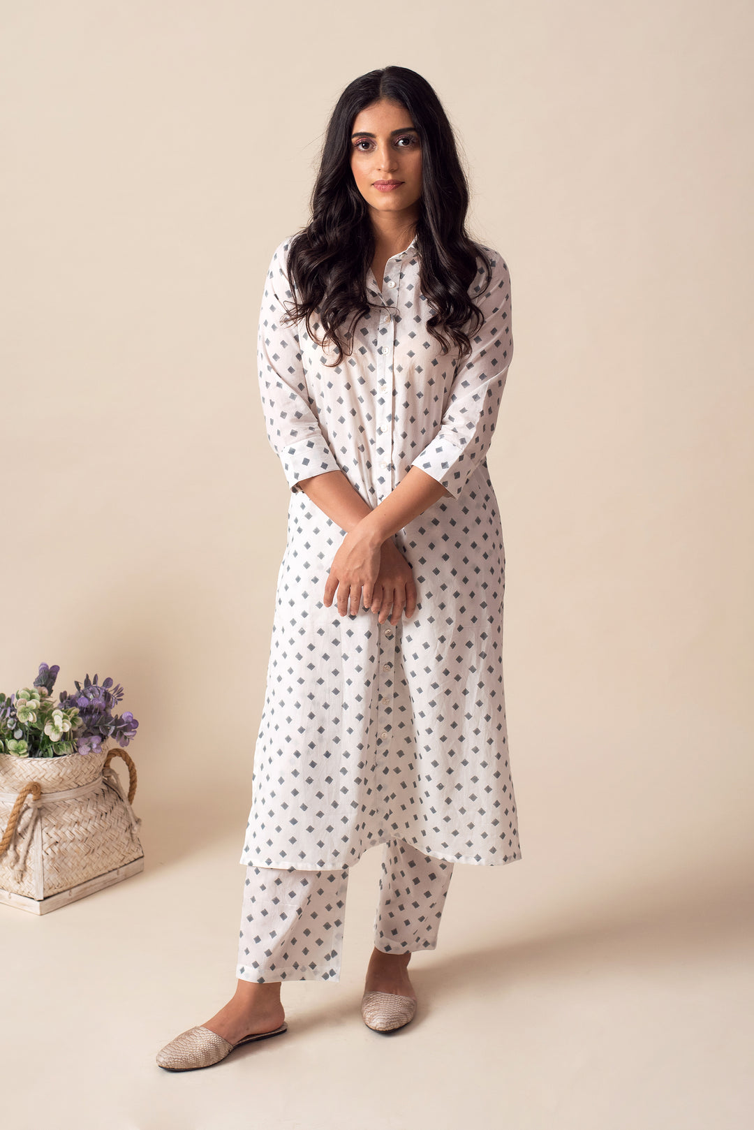 DOTTED COTTON LOUNGE (SET OF 2)