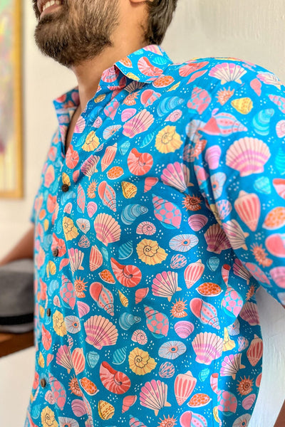 Fun printed men's half sleeve shirt - perfect for Sunday brunch!