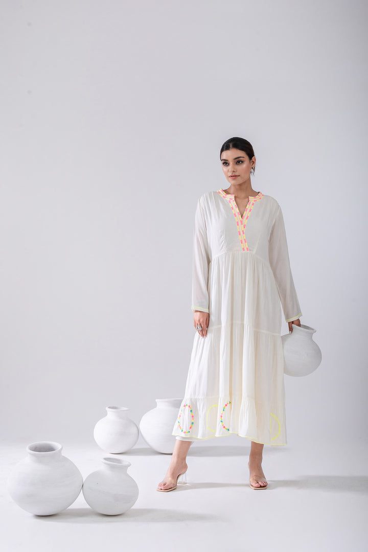 Kediyo Ivory Overlapped Dress