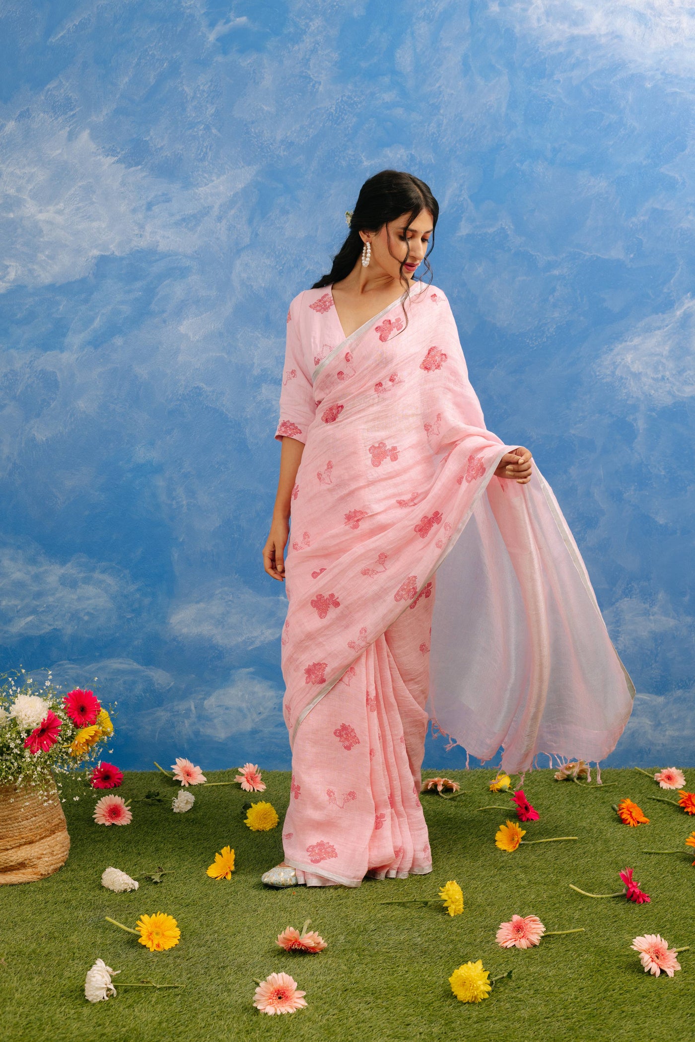 Sakura Linen Sari
