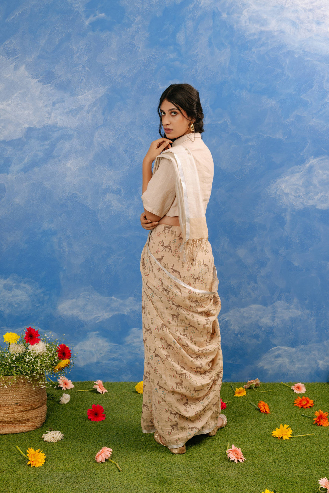 Mrig Linen Sari