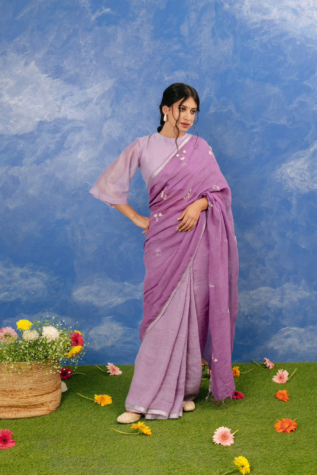 Manjri Linen Sari