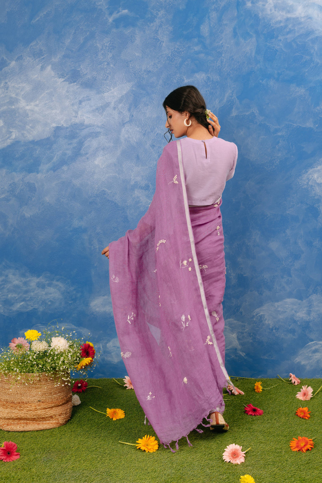 Manjri Linen Sari