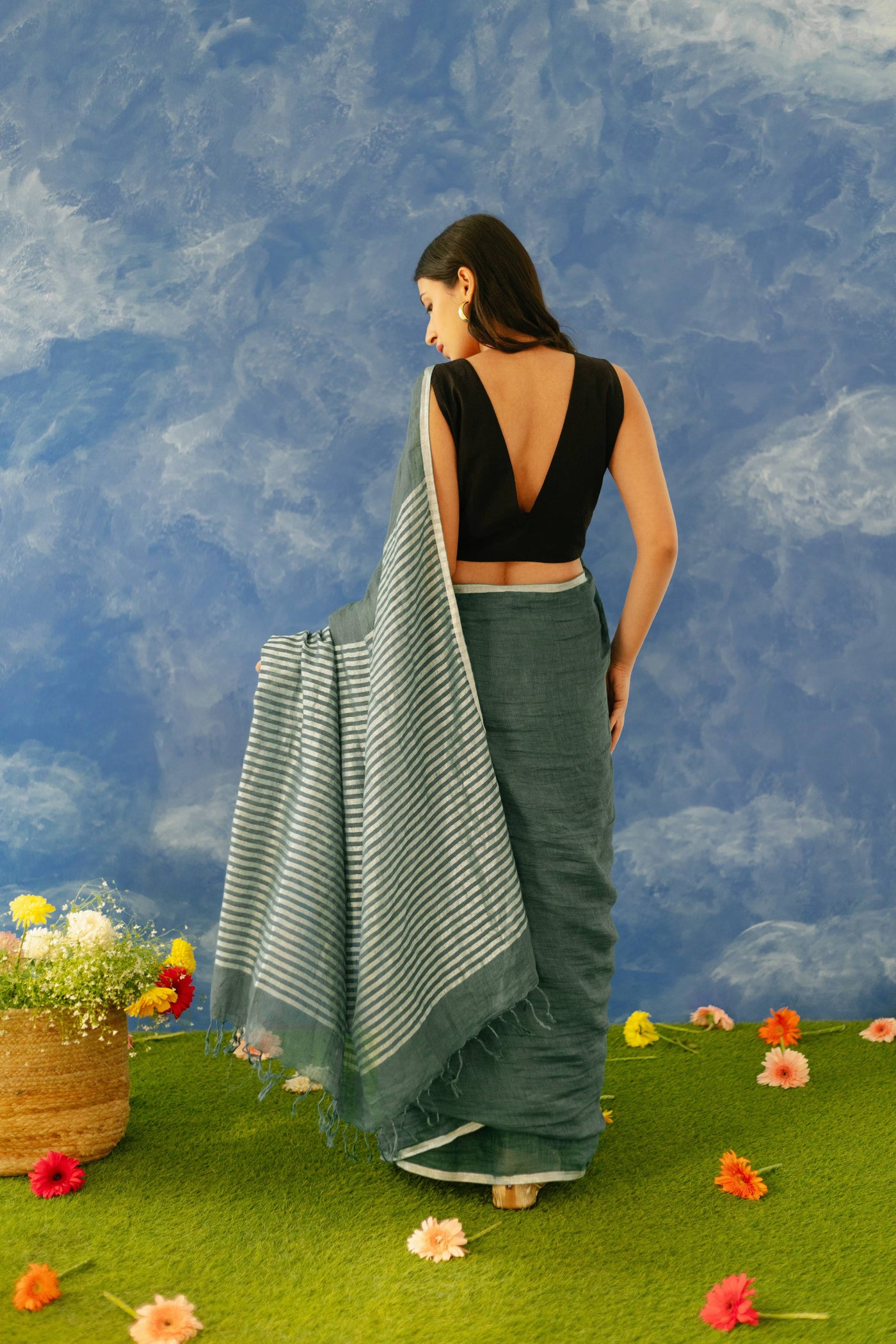 Falgun Linen Sari