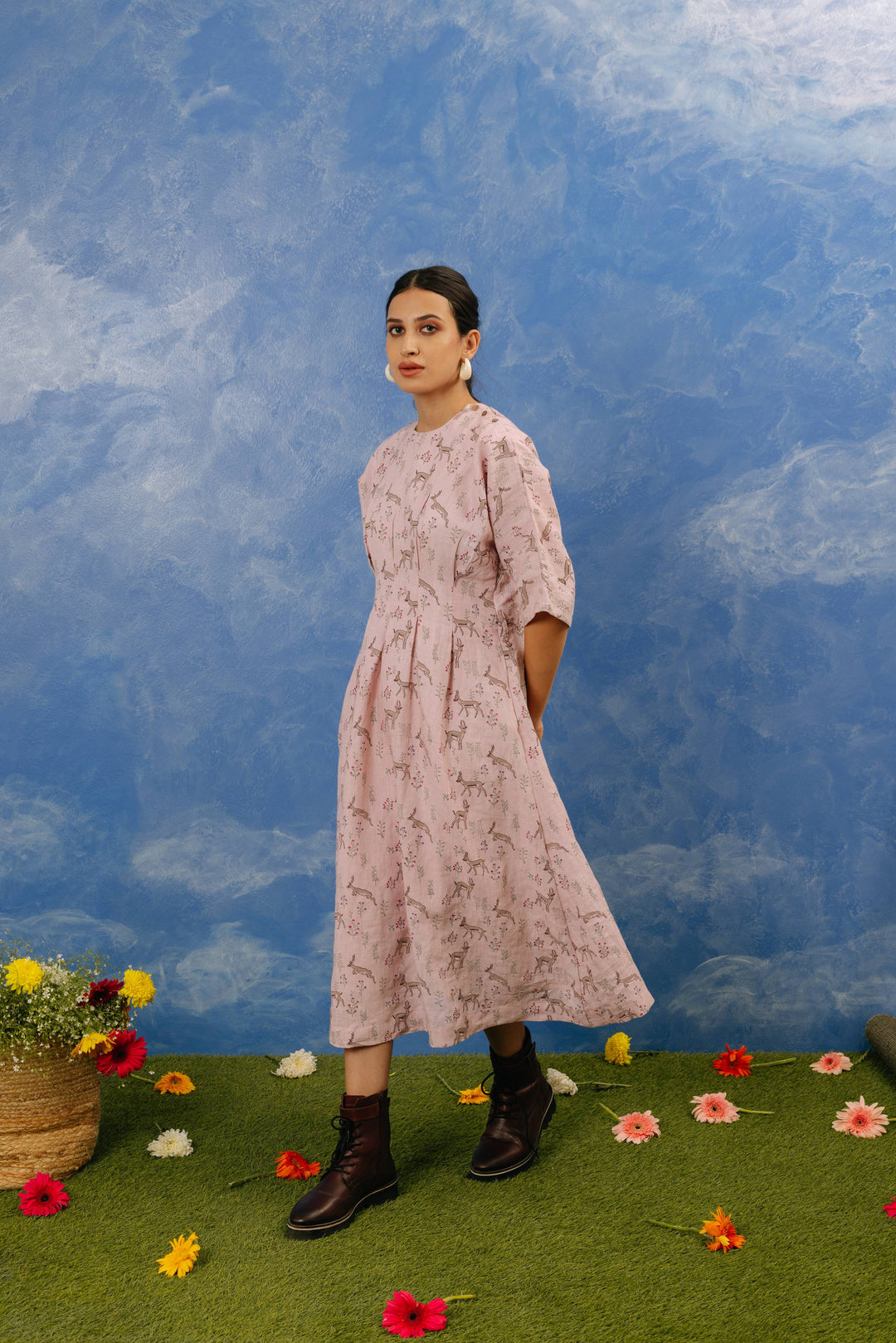 Gulkand Linen Dress