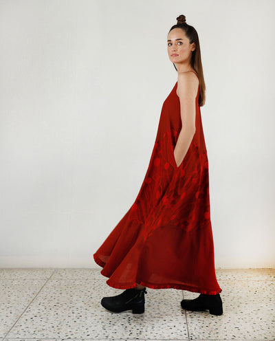 ESSENTIAL CHERRY RED MAXI DRESS