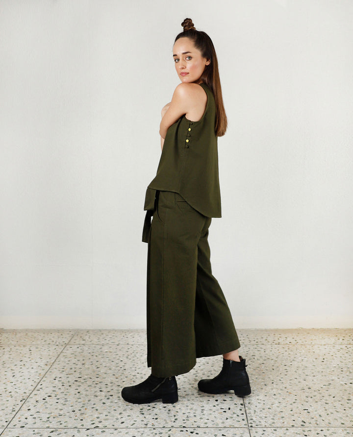 SOLID MOON OLIVE CO-ORD