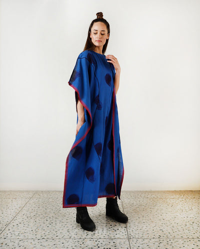 BLUE FLUID MOON KAFTAN DRESS