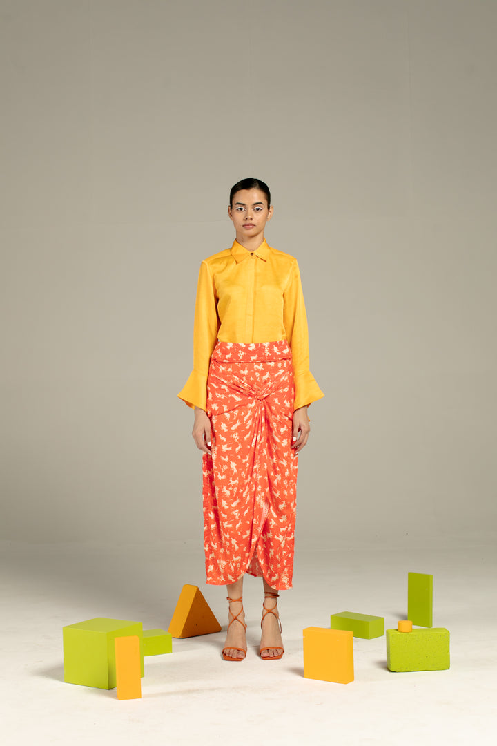 CHIDIYA DRAPED SKIRT (ORANGE)