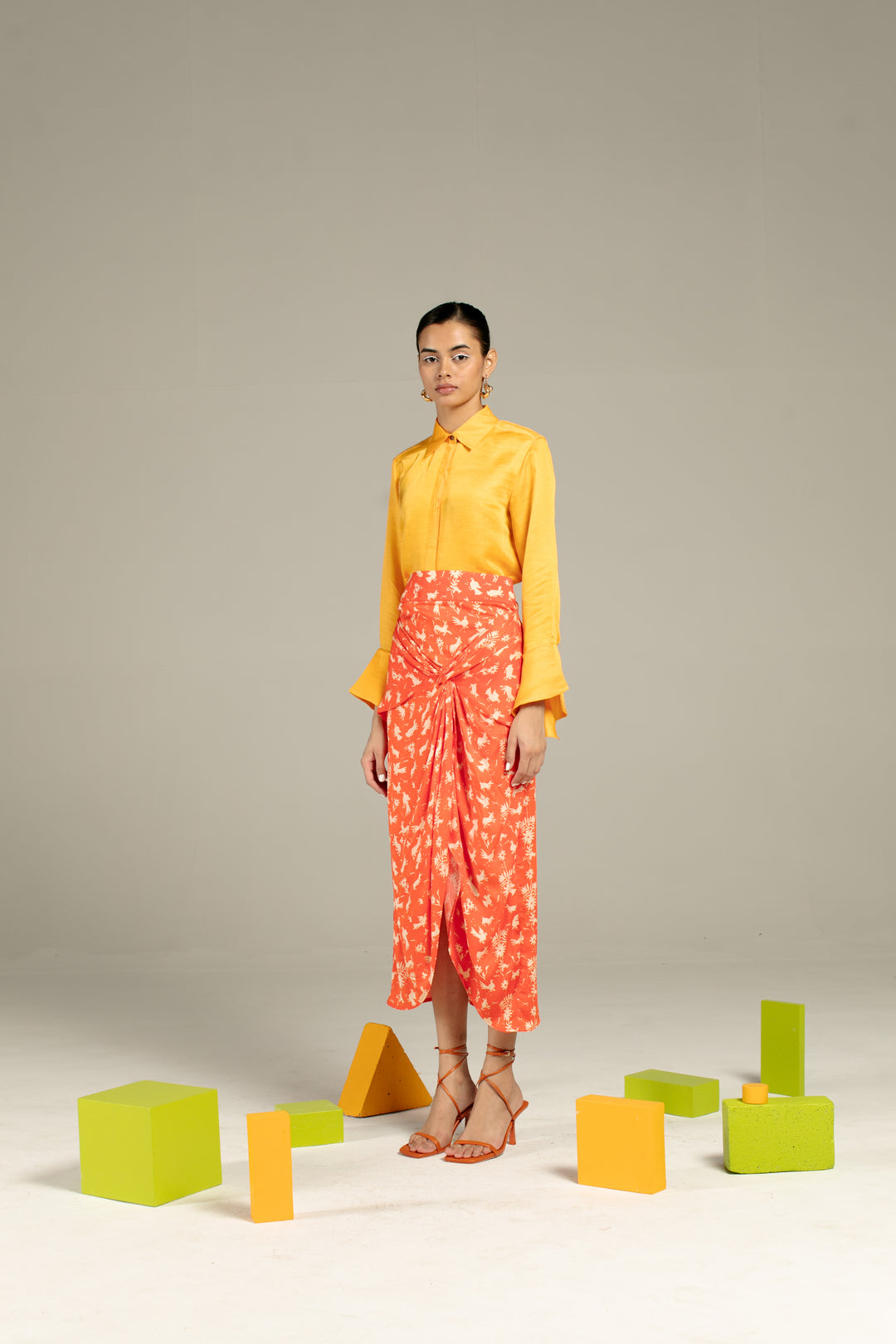 CHIDIYA DRAPED SKIRT (ORANGE)