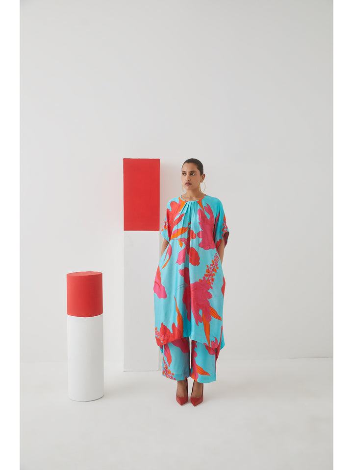 Blue Rose Kimono Kurta+ Trousers