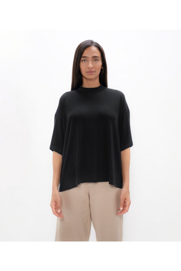 Beirut - PYRATEX® Seaweed Fibre Boxy Tee - Black Sand