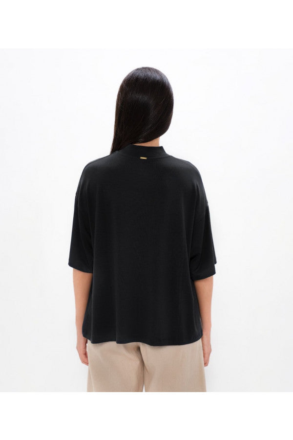 Beirut - PYRATEX® Seaweed Fibre Boxy Tee - Black Sand