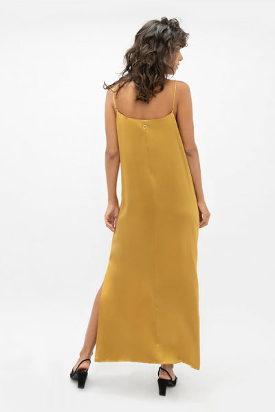 Calabar Silk Slip Dress in Mimosa