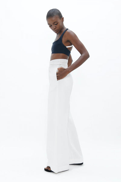 Florence Organic Cotton Pants in White Dove