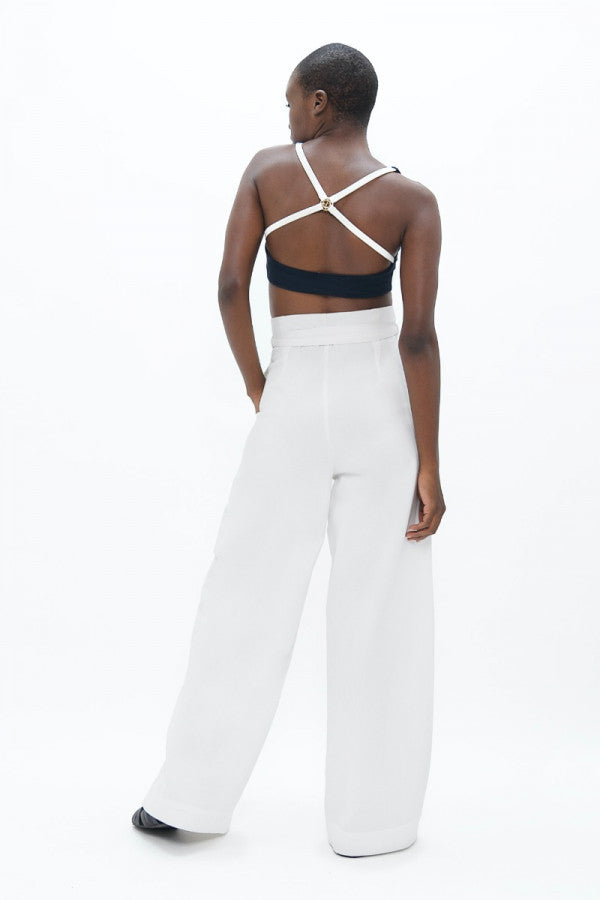 Florence Organic Cotton Pants in White Dove